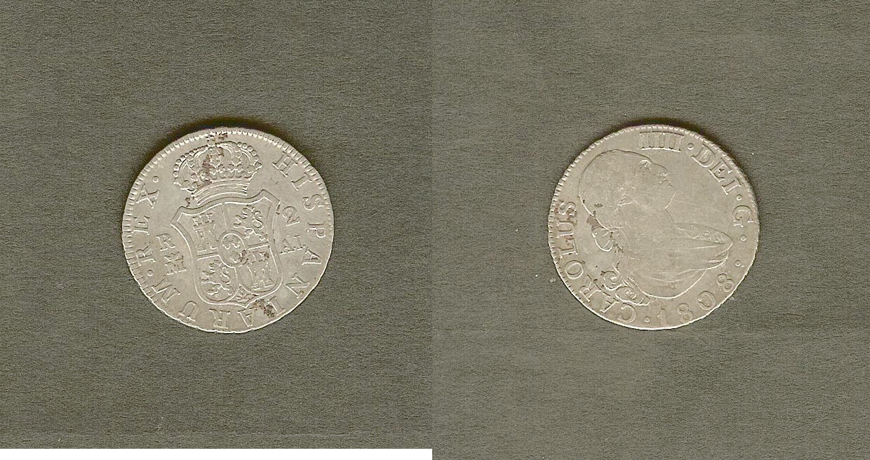 Spain 2 reales 1808 Madrid gVF